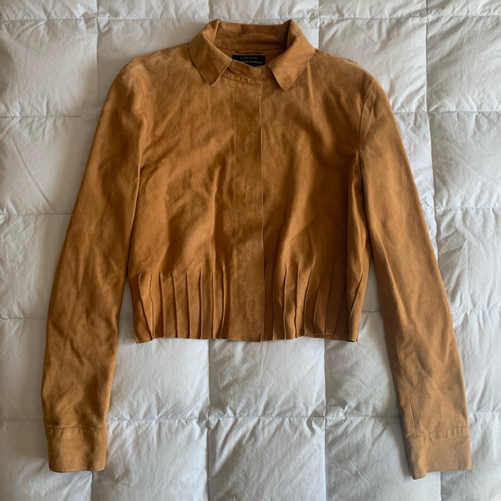 Camel suede jacket high end and luxurious